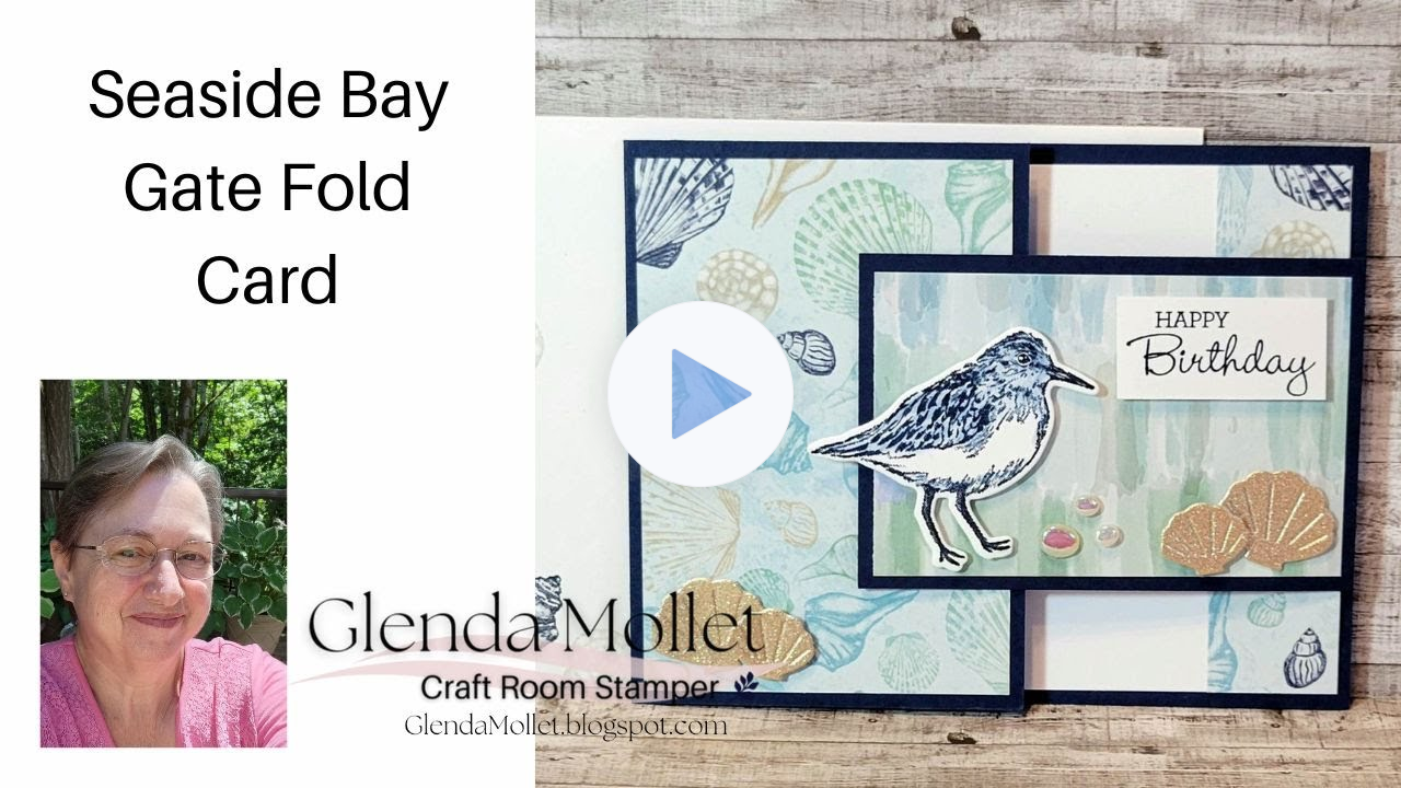 How to create a quick and easy fun fold card with one piece of 8-1/2 x 5-1/2 cardstock & Seaside Bay