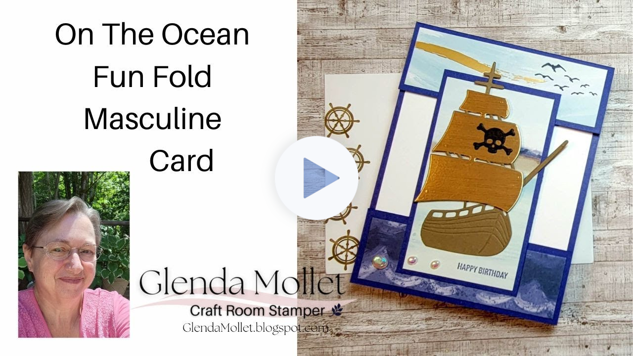 How to make a quick and easy fun fold card, with no wasted cardstock, using the On The Ocean Bundle!