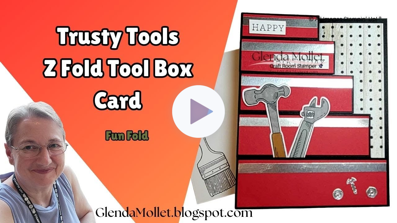 Trusty Tools Toolbox Z Fun Fold Card | Masculine Birthday Card | Stamping Demonstration