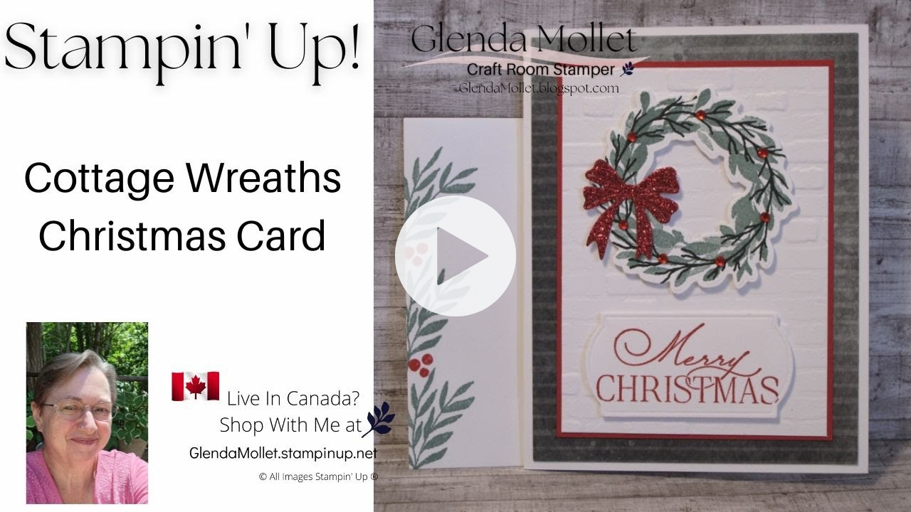 A Cottage Wreath Christmas Card With A Tip On Lining The Stamp and The Die up for the Wreath!