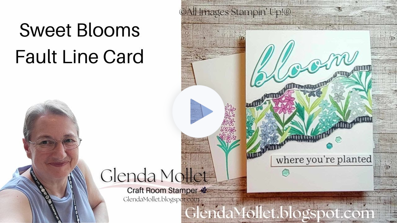 Sweet Blooms Live Stamping Demo | Fault Line Card with Pretty Patterned Paper