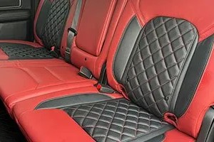 Customer leather interior in truck