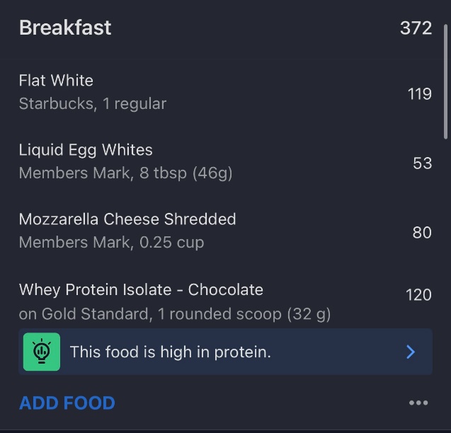 A menu of a breakfast

Description automatically generated
