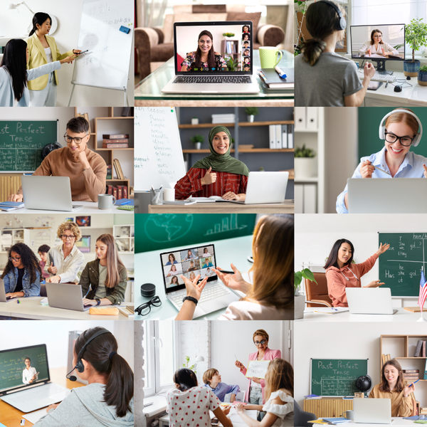 A diverse group of English teachers connecting and learning together.