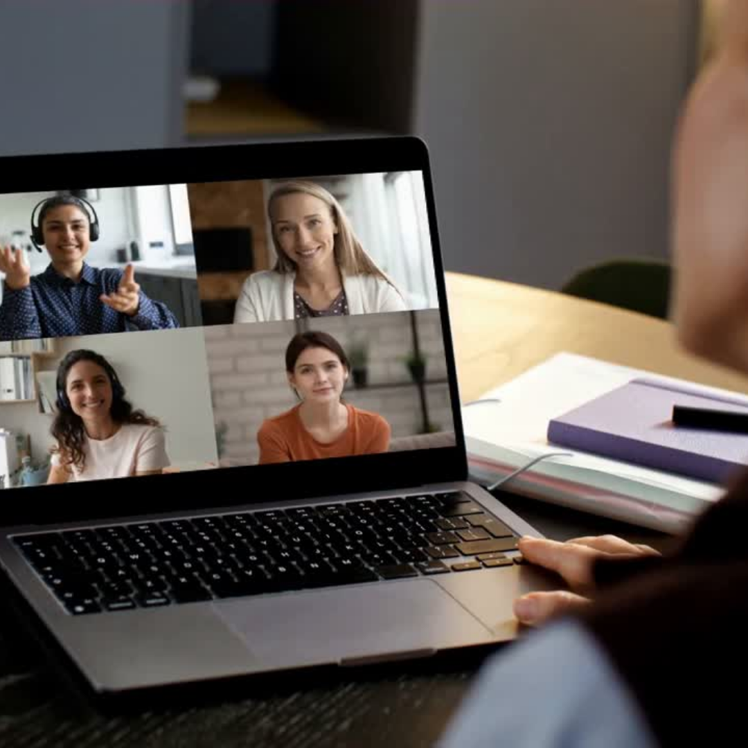 English teachers sharing ideas together online during a pronunciation workshop.