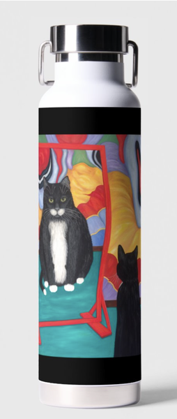 Tuxedo Cats at the Fun House Insulated Water Bottle