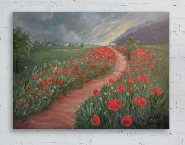Poppies Before the Storm Oil Painting