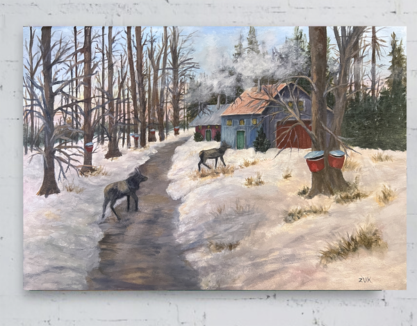 Sugar Mapling Time Oil Painting