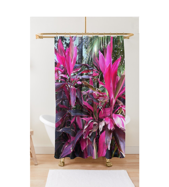 Pink leaves Shower Curtain