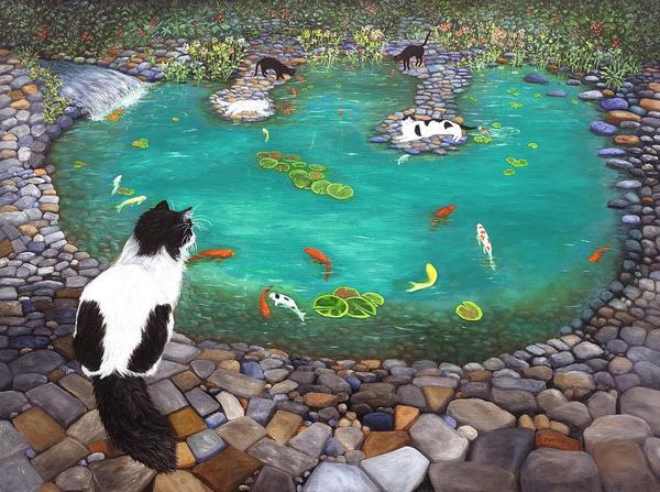 Cats and Koi