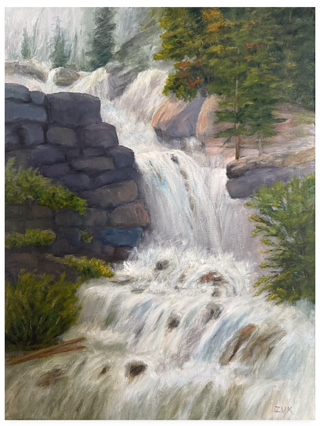 Tangle Falls, Jasper National Park Oil Painting