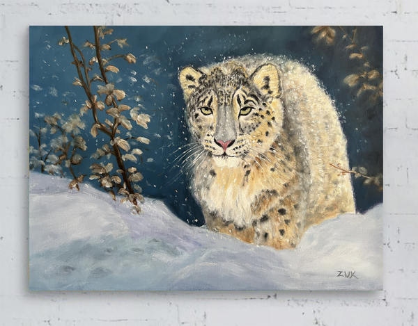 Snow Leopard Oil Painting