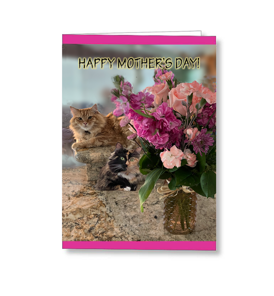 Cats and Flowers Mother's Day Card