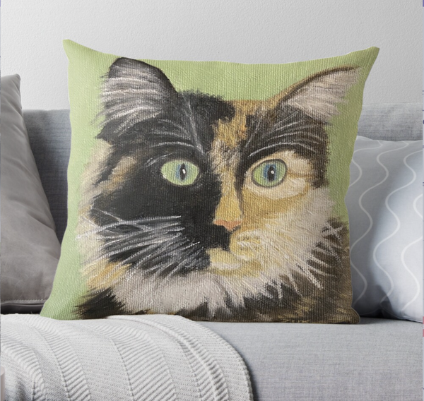 Tortoiseshell Cat Throw Pillow
