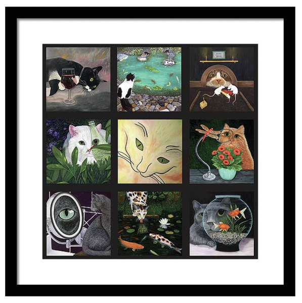 Cat Quilt Framed Print