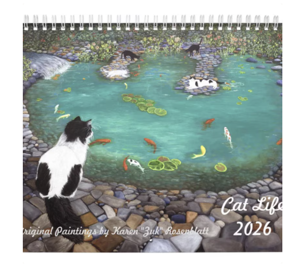 Cat Paintings 2026 Calendar: "Cats And Koi" 