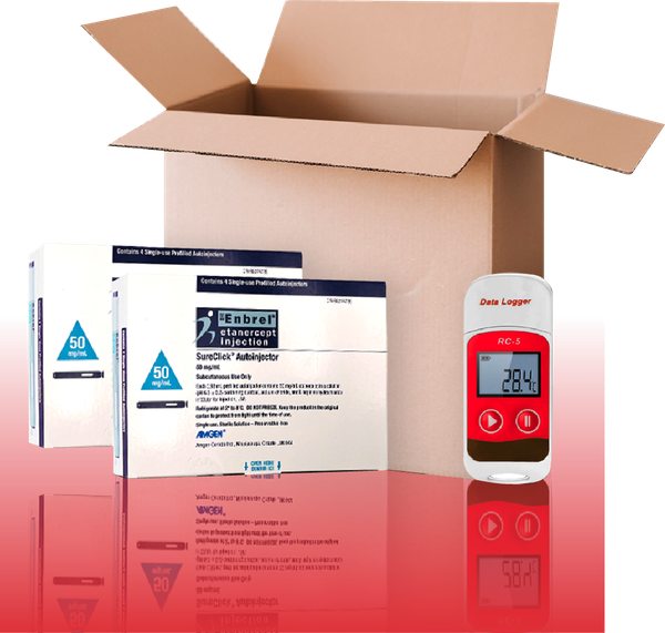 Enbrel product and shipping box