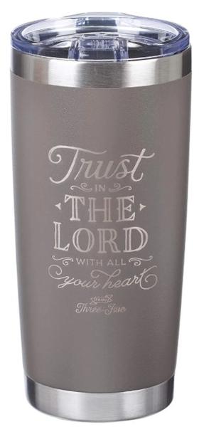 Stainless Steel Double-Wall Vacuum Insulated Travel Mug Proverbs 3:5 