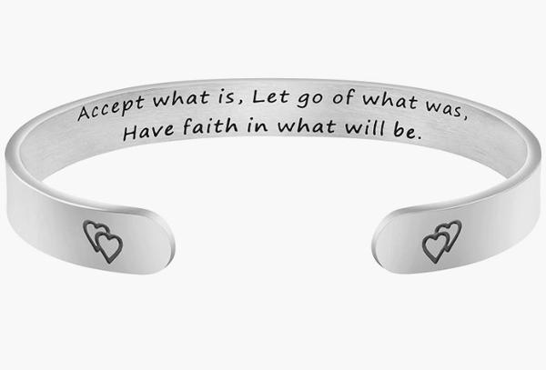 Joycuff Inspirational Bracelets Engraved Mantra Cuff Bangle 