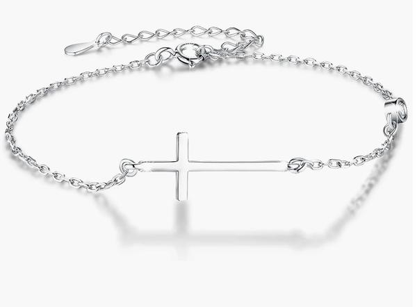 Boniris 925 Sterling Silver Cross Bracelet 