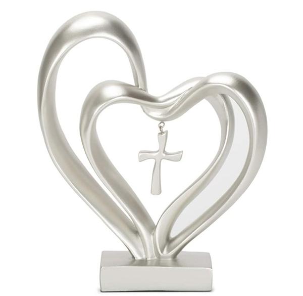 Marriage Takes Three Matte Silver Finish 13X8 inch Cross 