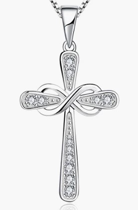 Cross Necklace Sterling Silver Infinity Pendant