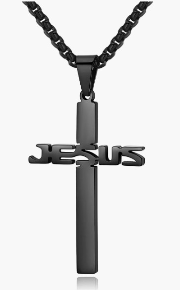 REVEMCN Jewelry Stainless Steel Simple Jesus Cross Pendant Necklace