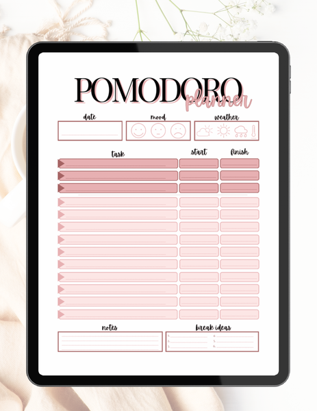 Organized Girl's Pomodoro Planner - Mono-tasking time management technique