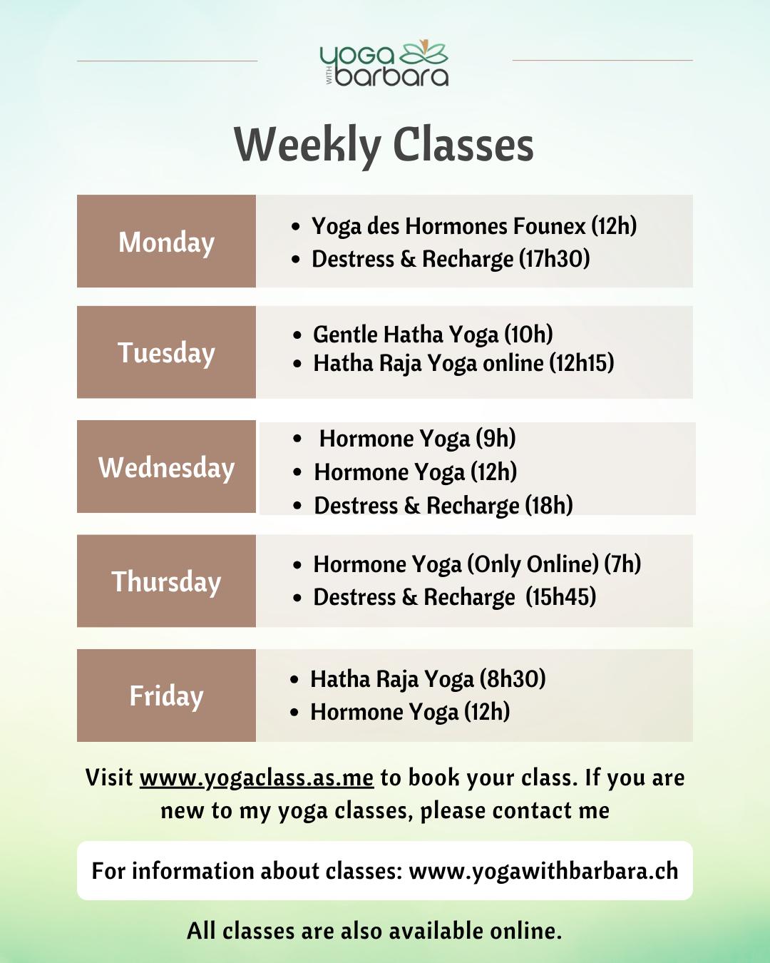 weekly classes