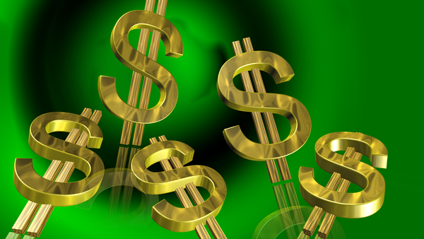 Green background with dollars symbolizing green credits