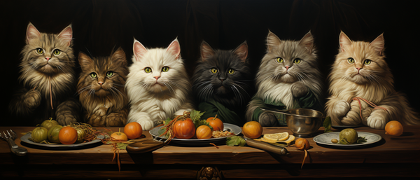Enchanting Maine Coon Cats at Halloween Dinner
