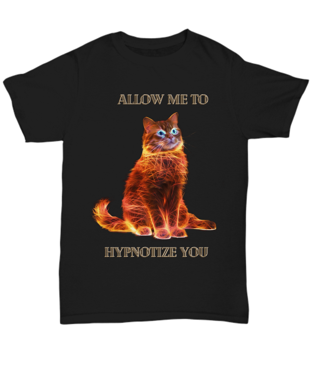 Allow Me To Hypnotize You Orange Tabby Cat - Neon Blue Eyes All Shirts/Hoodies All Colors