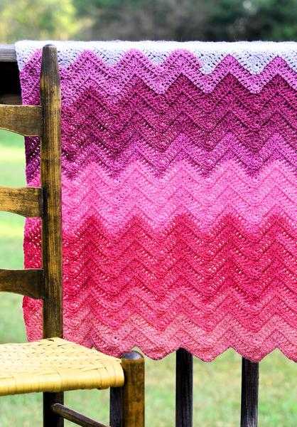 Double Crochet Chevron Baby Blanket Pattern from Make It Crochet