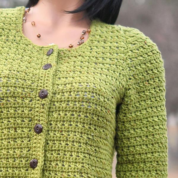 Crossed Stitch Cardigan Free Crochet Pattern