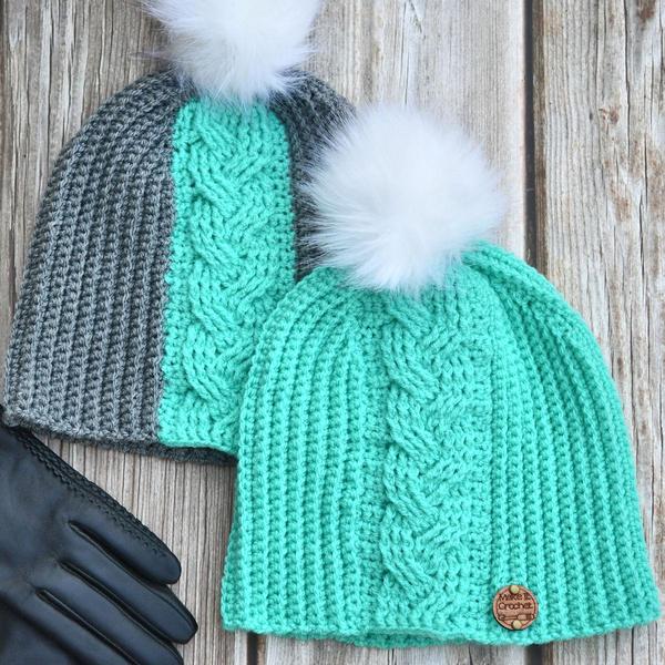 Braided Cable Beanie Free Crochet Pattern