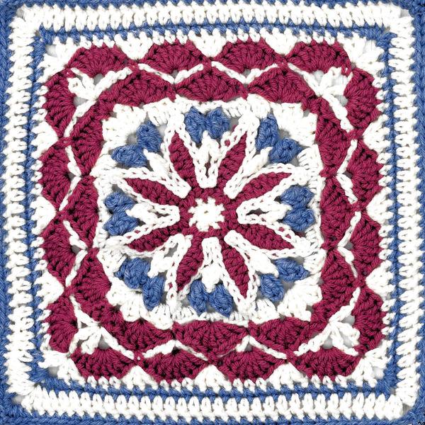 Blueberry Pie 12" Granny Square  Free Crochet Pattern