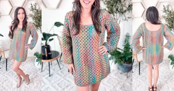 Classic Granny Stitch Dress Free Crochet Pattern