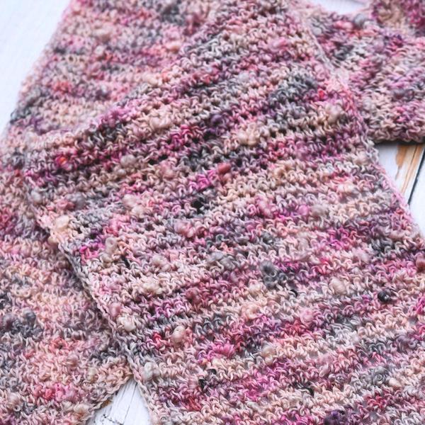 One Skein Boucle Crochet Skinny Scarf