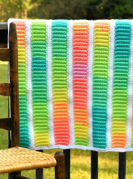 Retro Stripes Baby Blanket Pattern from Make It Crochet