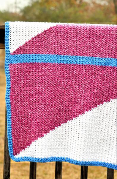 closeup of Modern Crochet Baby Blanket