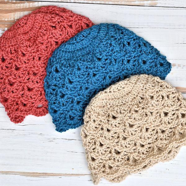 Cranberry Lace Beanie by Kim Guzman on MakeItCrochet