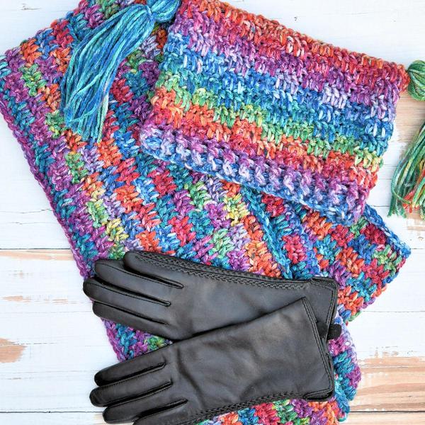 Bitty Blocks Hat and Scarf Free Crochet Pattern