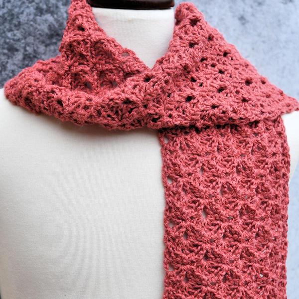 Cranberry Lace Scarf Free Crochet Pattern