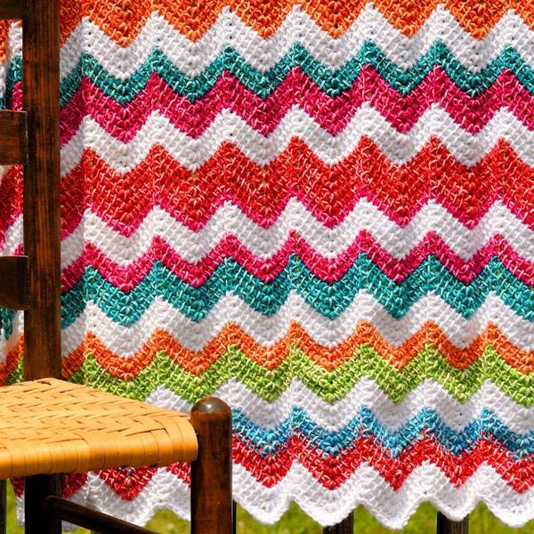 Color Block Filet Baby Blanket Free Crochet Pattern