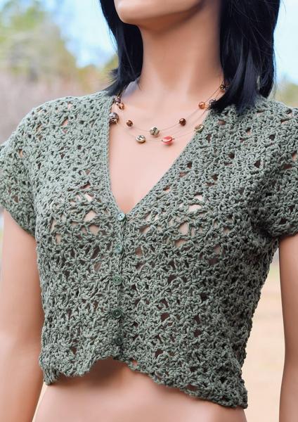 Spring Button Front Cardigan free crochet pattern