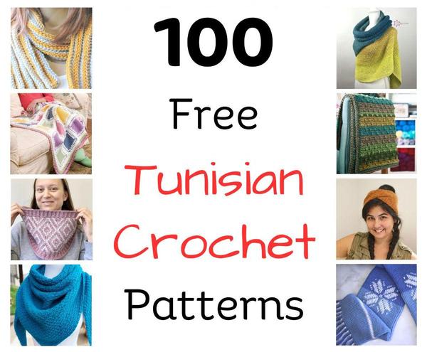 Free pattern roundup of Tunisian crochet patterns