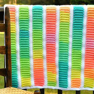 Retro Stripes Baby Blanket Free Crochet Pattern