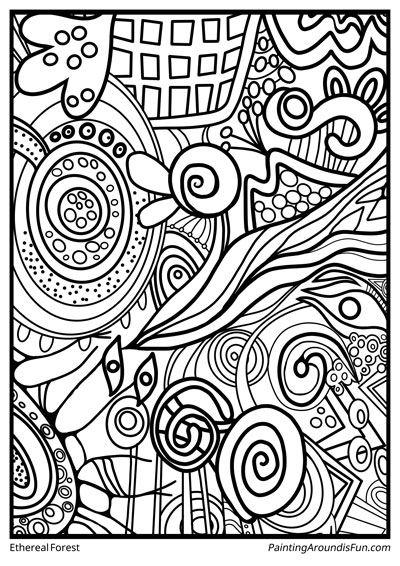 Ethereal Forest Colouring Page