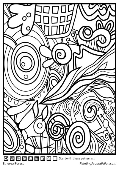 Ethereal Forest Doodling Page