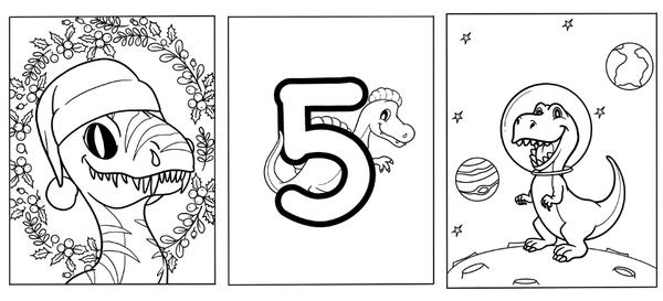 Dinosaur Christmas Coloring Pages